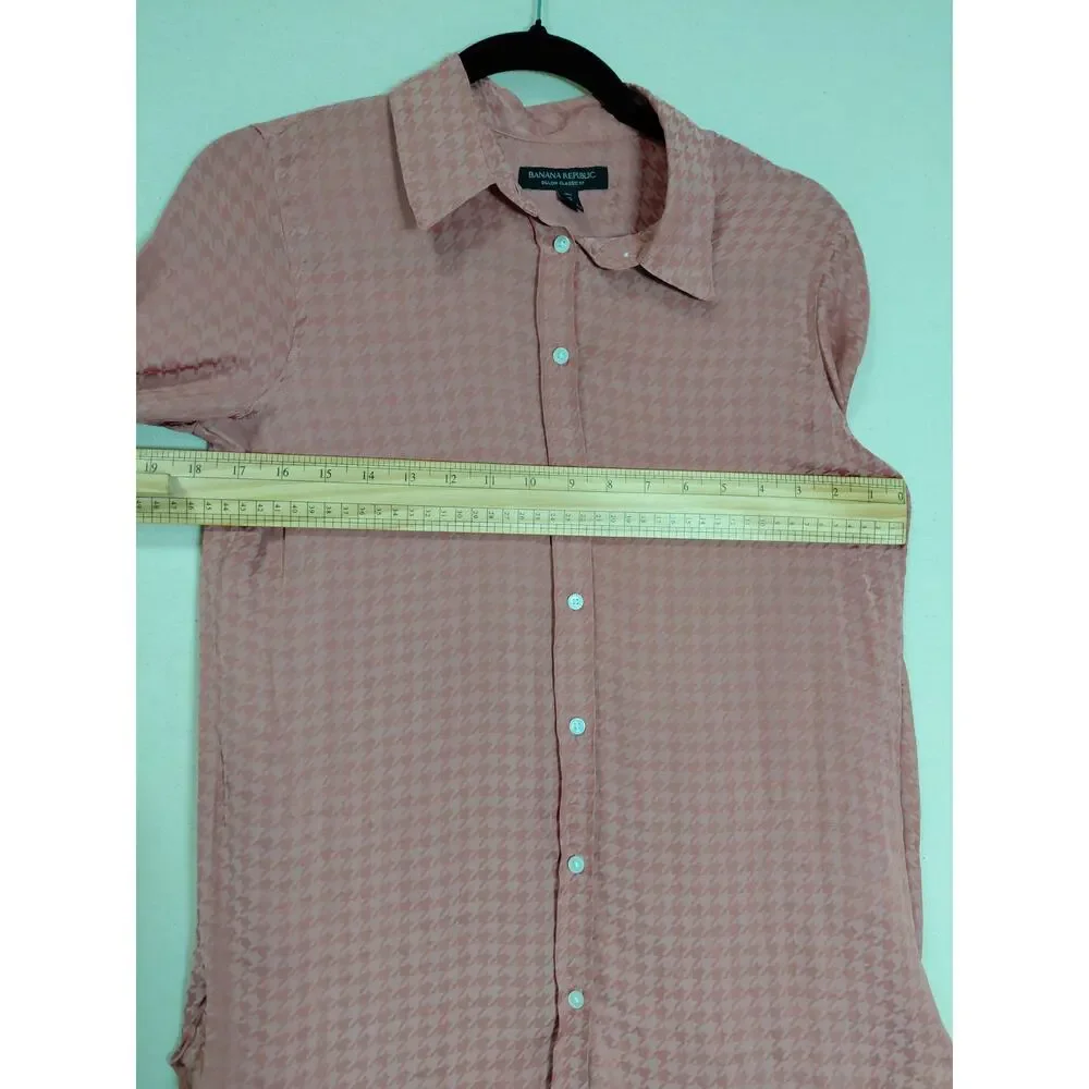 Banana Republic Dillon Classic Houndstooth Classic Fit Button-Up Men Size S